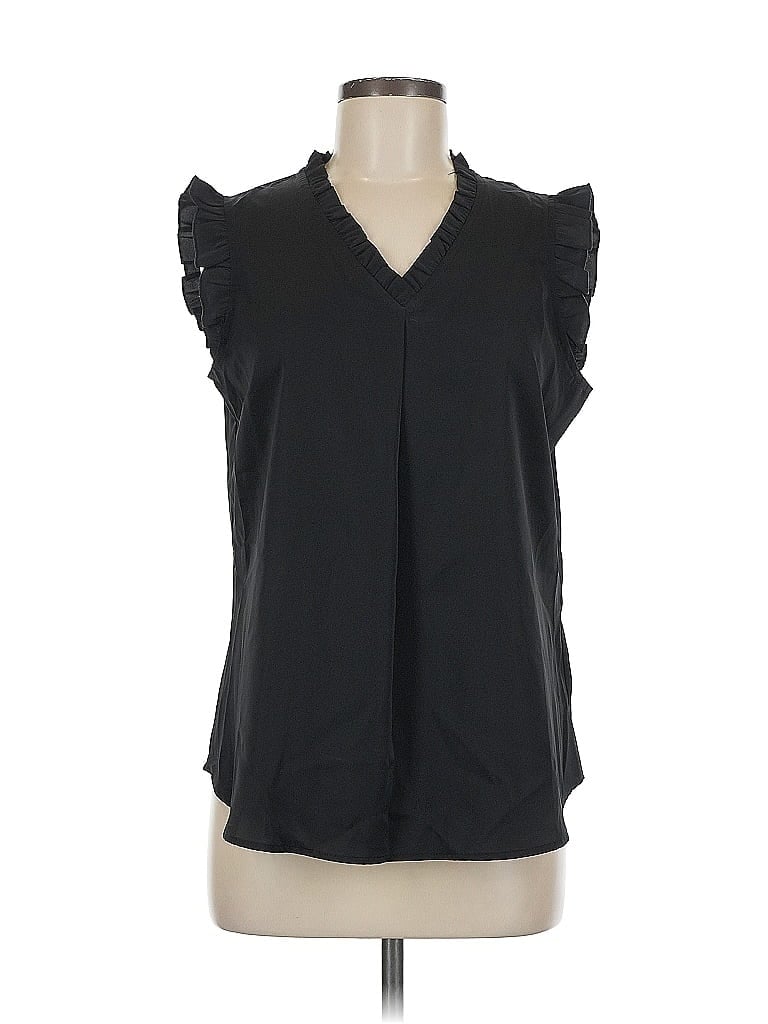 Pre-owned Allegra K Sleeveless Blouse In Black