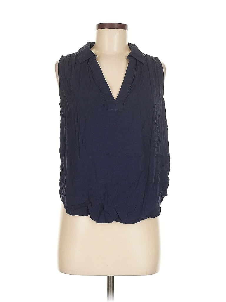 Pre-owned Ann Taylor Loft Sleeveless Blouse In Blue