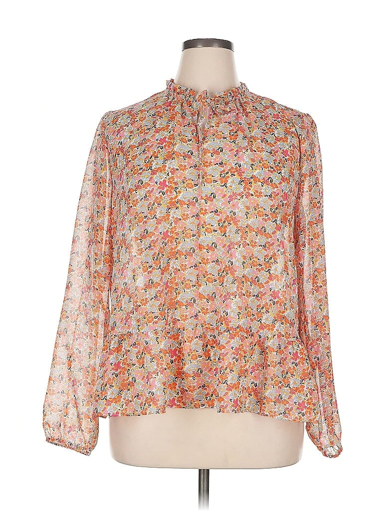 Pre-owned Gap Long Sleeve Blouse In Orange