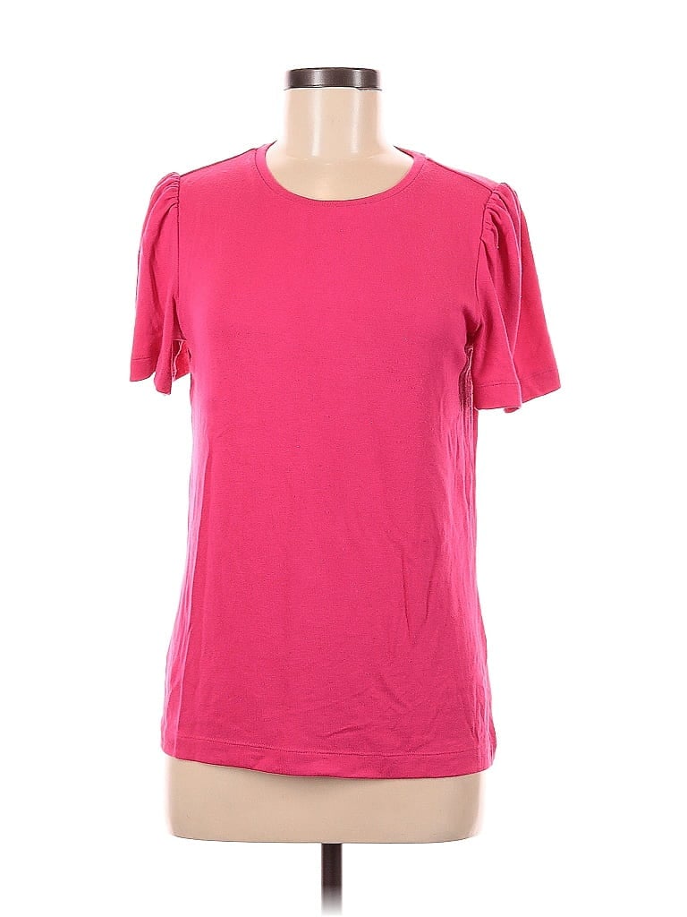 Pre-owned Ann Taylor Loft Short Sleeve Top Pink Scoop Neck Tops