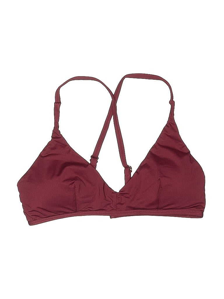 Pre-owned Assorted Brands Swimsuit Top Burgundy Swimwear