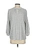 Adrianna Papell 100% Polyester Metallic Silver 3/4 Sleeve Blouse Size S - photo 1