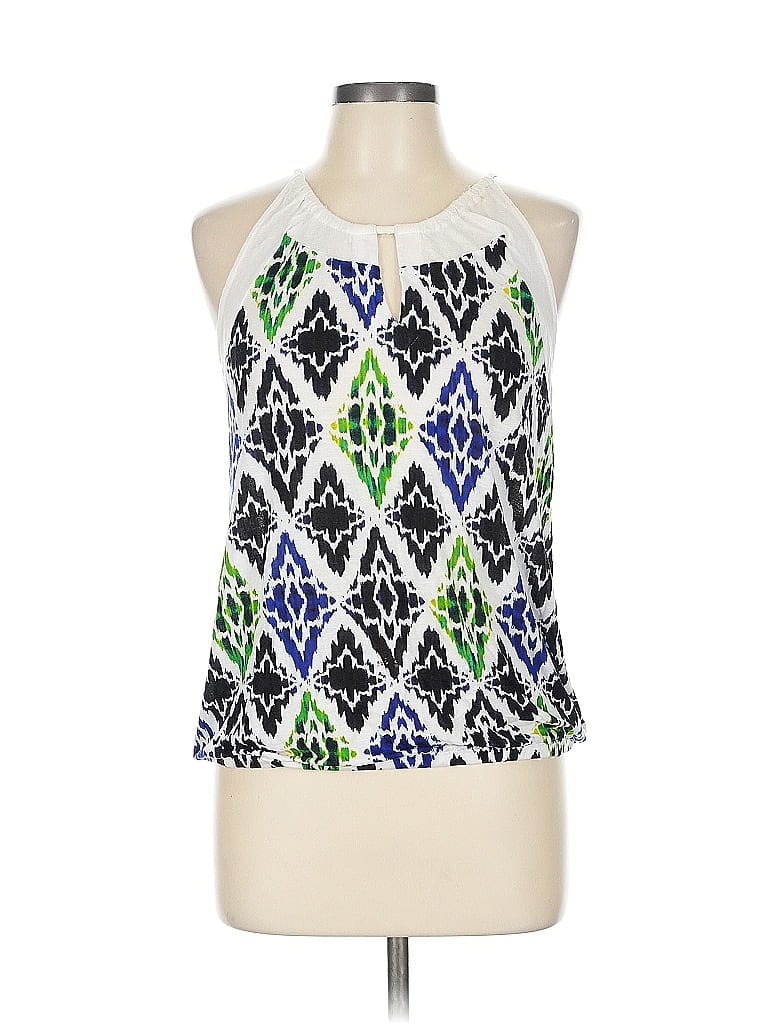 Pre-owned Ann Taylor Factory Sleeveless Blouse In White