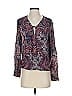 Love Sam 100% Silk Paisley Blue Long Sleeve Silk Top Size XS - photo 1