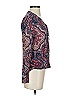 Love Sam 100% Silk Paisley Blue Long Sleeve Silk Top Size XS - photo 4