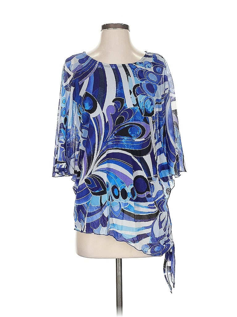 Travelers by Chico's 100% Nylon Blue 3/4 Sleeve Blouse Size Sm (0) - photo 1