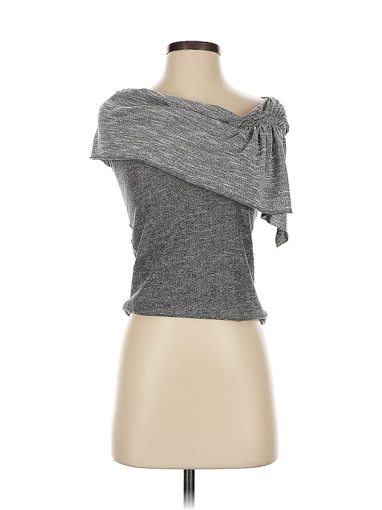 Pre-owned Left Coast By Dolan Tube Top Gray Strapless Neckline Tops