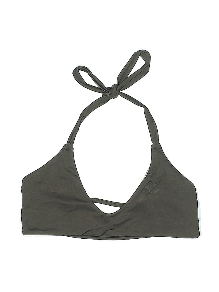 Pre-owned Midori Swimsuit Top Brown Solid Pattern Swimwear