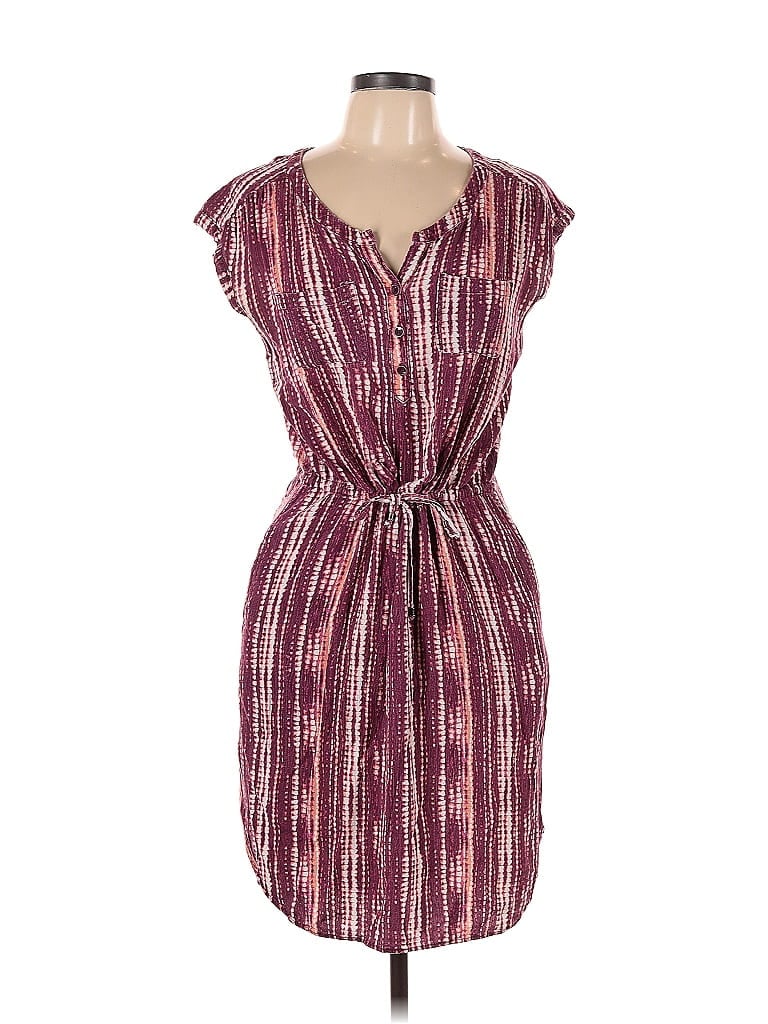 Pre-owned Eddie Bauer Casual Dress In Burgundy