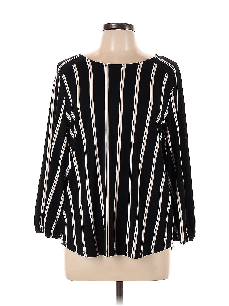 Pre-owned Adrianna Papell Long Sleeve Blouse In Black