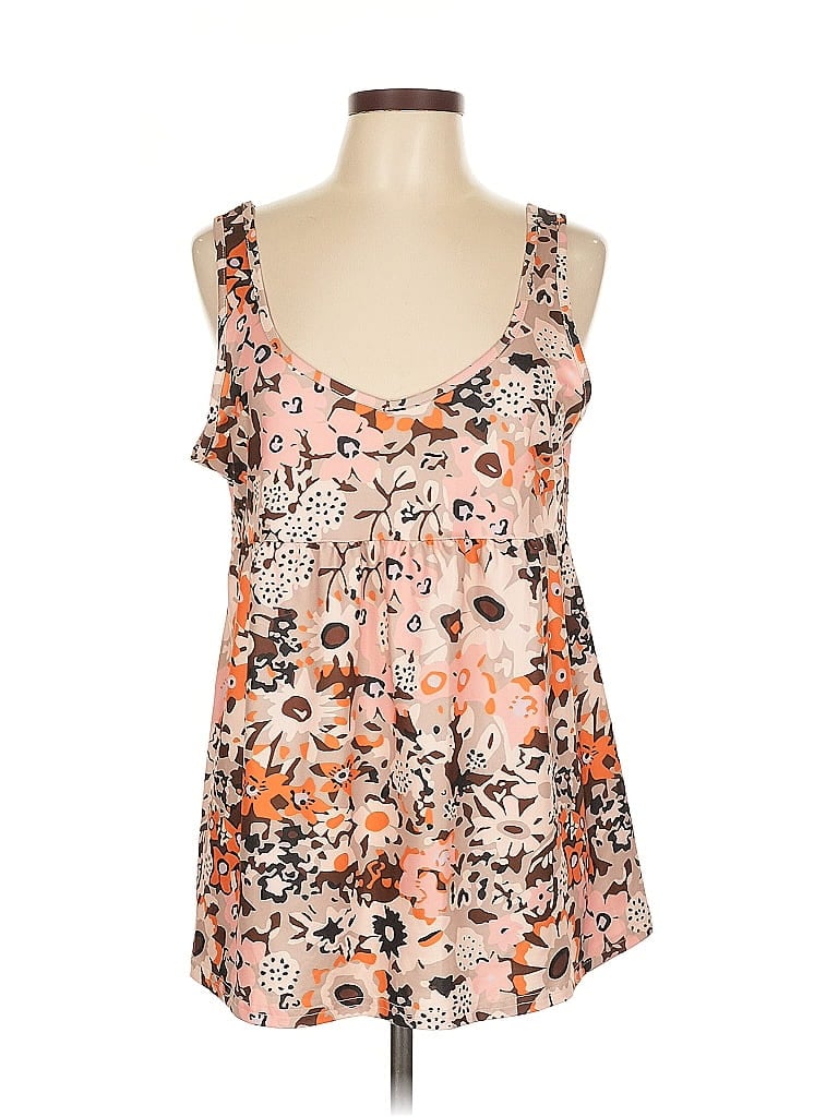 Pre-owned Unbranded Sleeveless Blouse In Orange