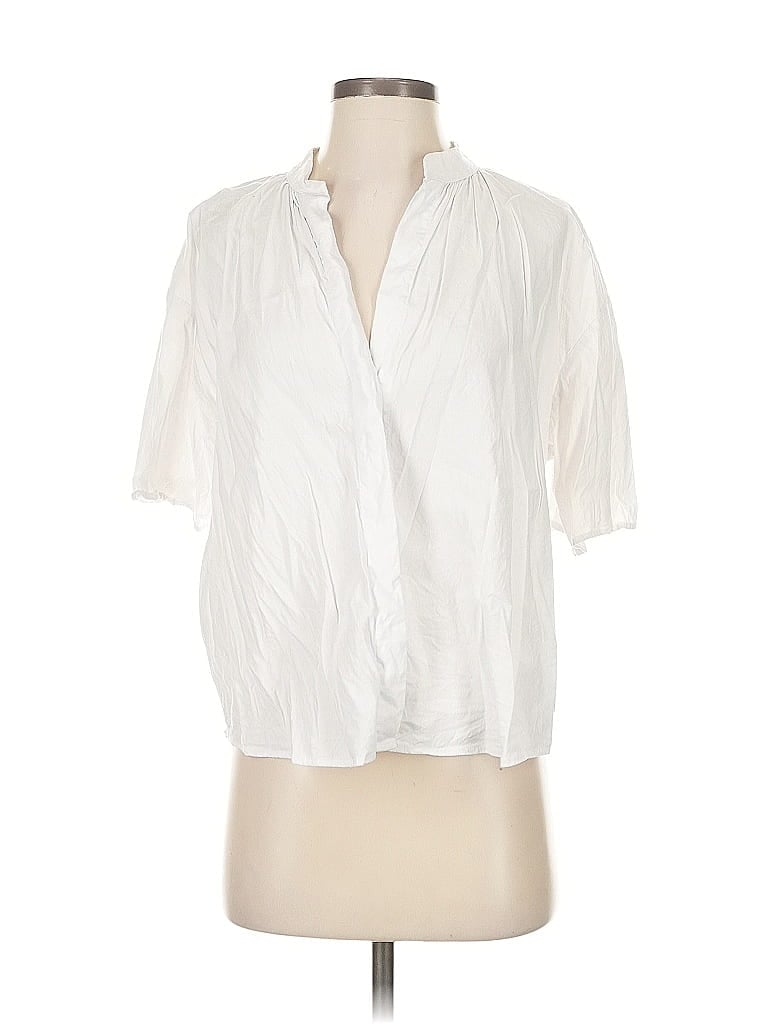 VINCE Pre-owned Short Sleeve Blouse In White