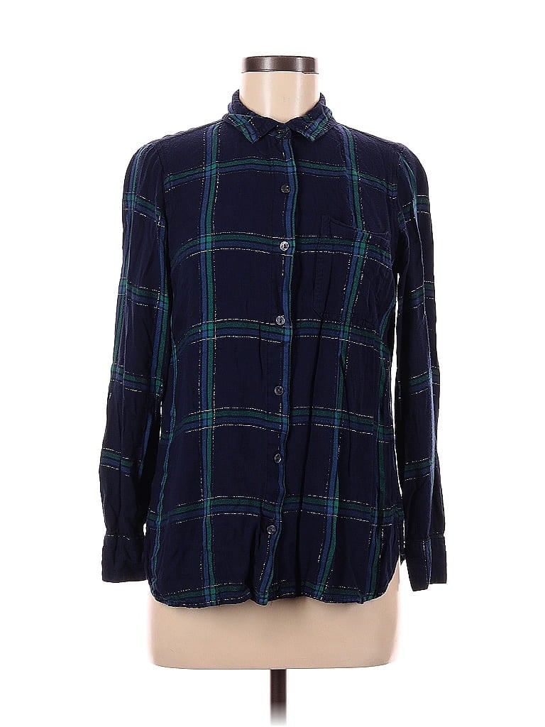 Pre-owned Old Navy Long Sleeve Button Down Shirt In Blue