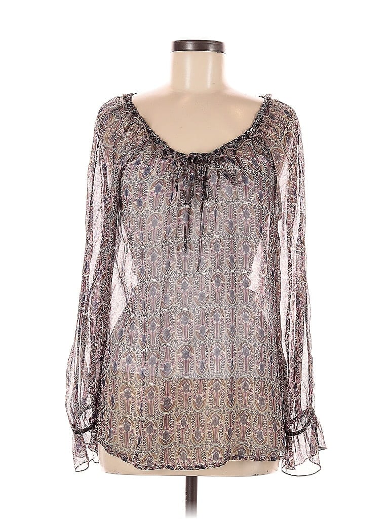 Pre-owned Lucky Brand Long Sleeve Blouse In Purple