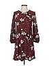 Mango 100% Polyester Print Burgundy Casual Dress Size XXS - photo 1