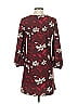 Mango 100% Polyester Print Burgundy Casual Dress Size XXS - photo 2