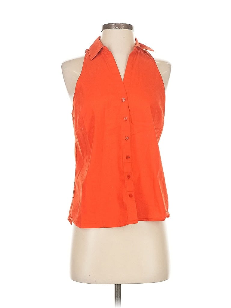 LAUNDRY BY SHELLI SEGAL Pre-owned Sleeveless Button Down Shirt In Orange