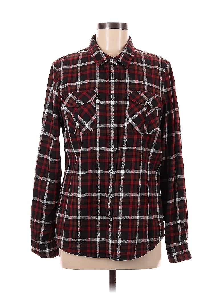 Pre-owned William Rast Long Sleeve Button Down Shirt In Burgundy