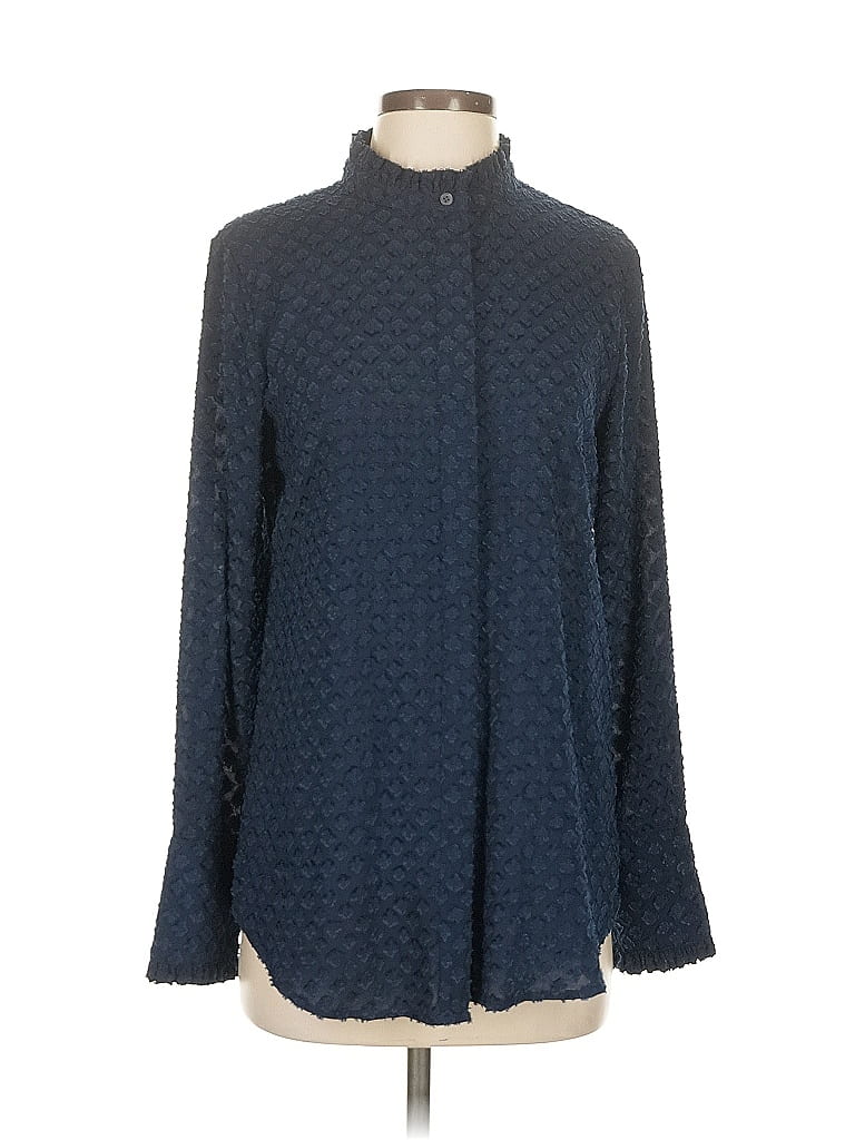 Pre-owned Banana Republic Long Sleeve Blouse In Blue