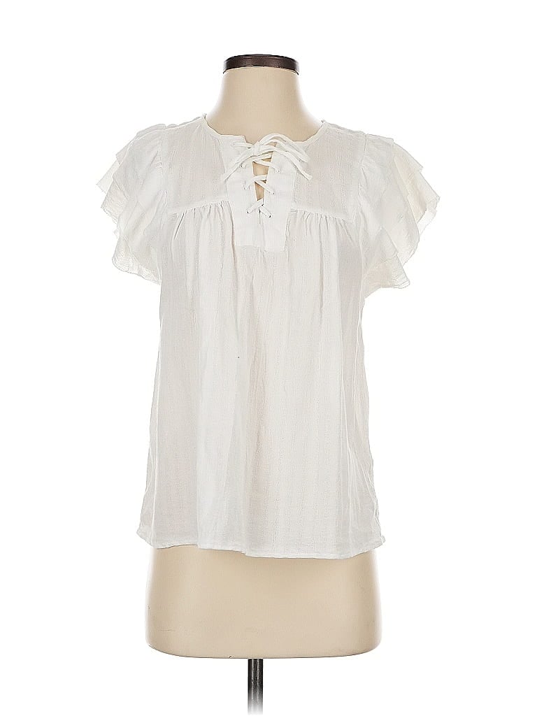 GAP Pre-owned Short Sleeve Blouse In White