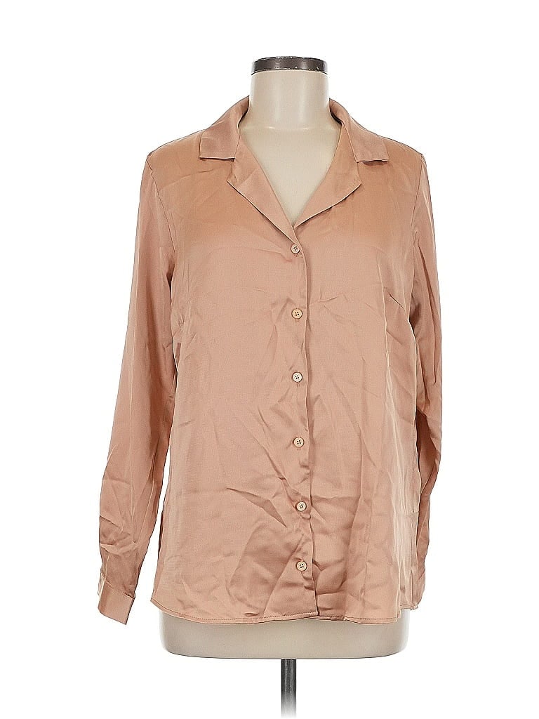 Pre-owned Asos Design Long Sleeve Blouse In Brown