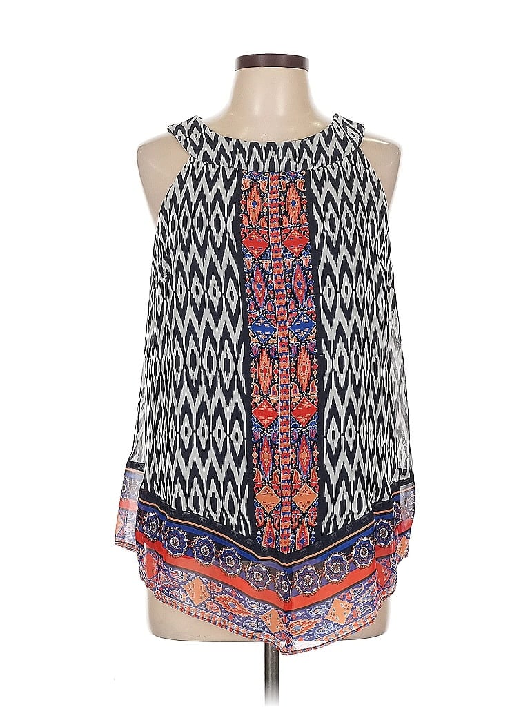 Pre-owned Ab Studio Sleeveless Blouse In Blue