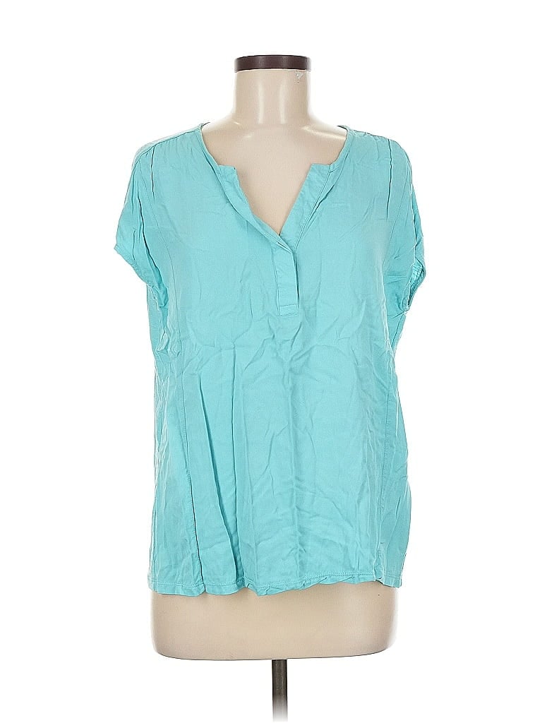 Pre-owned Nine West Short Sleeve Blouse In Blue