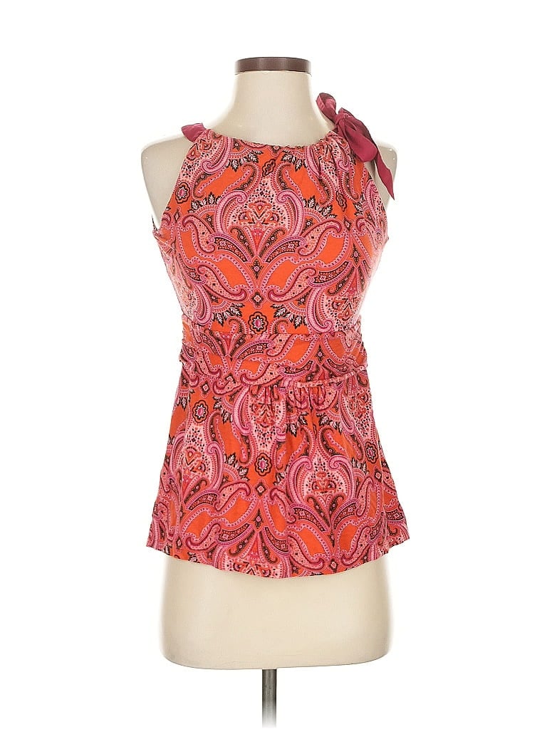 Pre-owned Ann Taylor Sleeveless Blouse In Orange