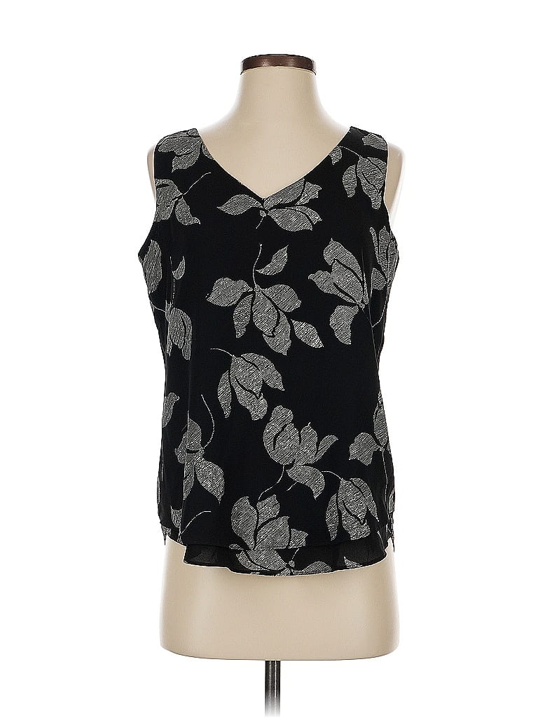 Pre-owned Ann Taylor Factory Sleeveless Top Black Scoop Neck Tops
