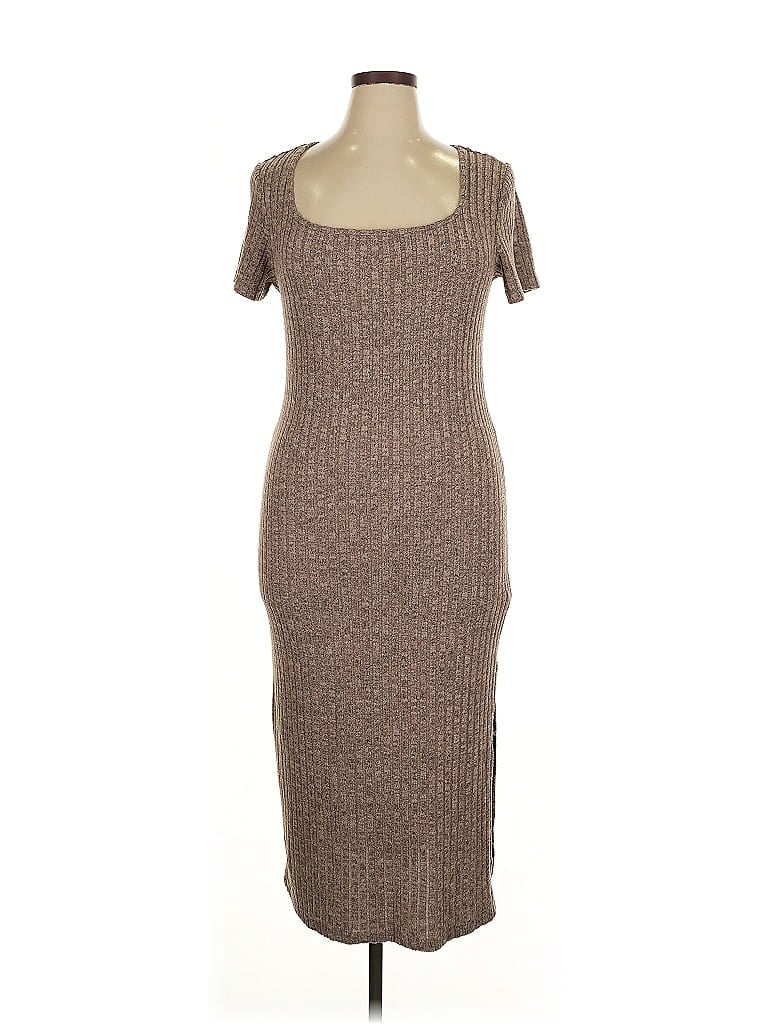 Pre-owned Shein Curve Casual Dress In Brown