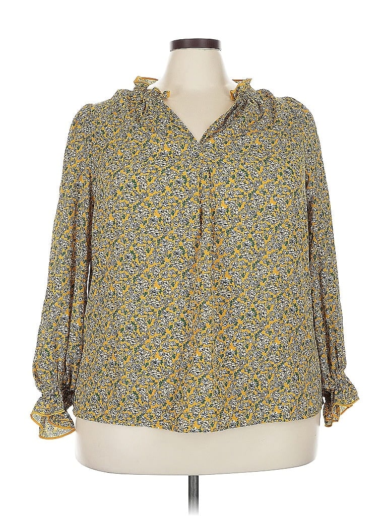 Max Studio Long Sleeve Blouse In Brown