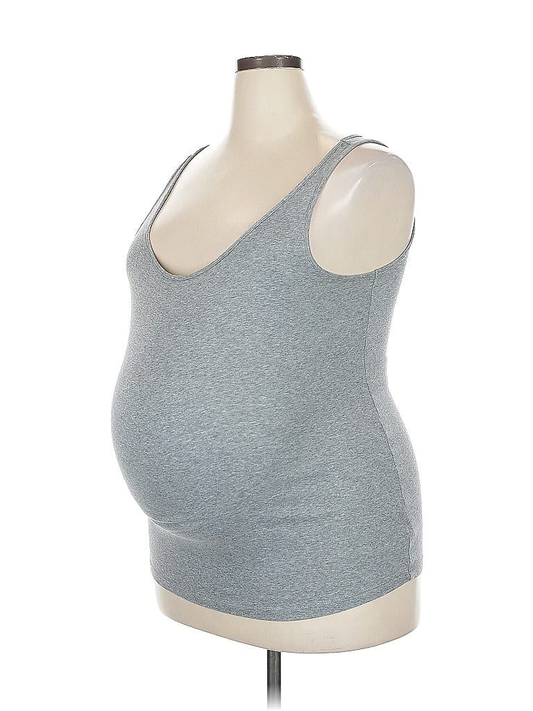 Pre-owned Isabel Maternity Tank Top Gray Strapless Neckline Tops