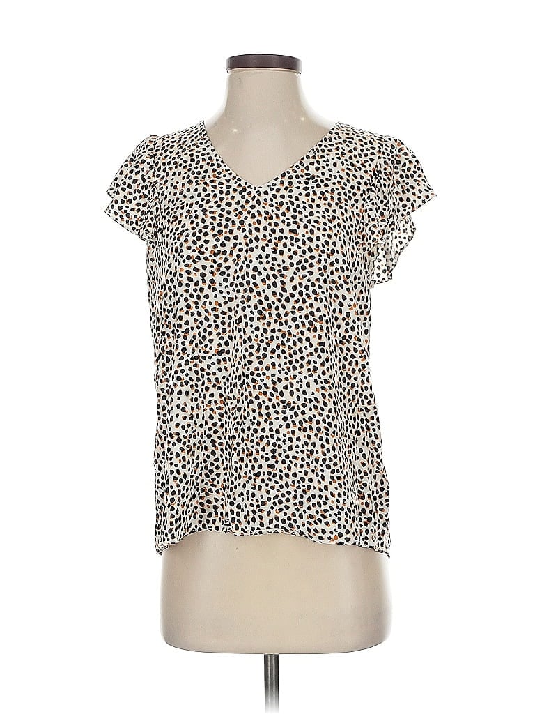 Pre-owned Old Navy Short Sleeve Blouse In White