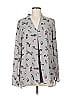 Attention 100% Polyester Gray Long Sleeve Blouse Size M - photo 1