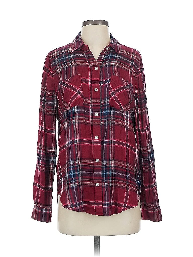 Pre-owned Lucky Brand Long Sleeve Button Down Shirt In Burgundy