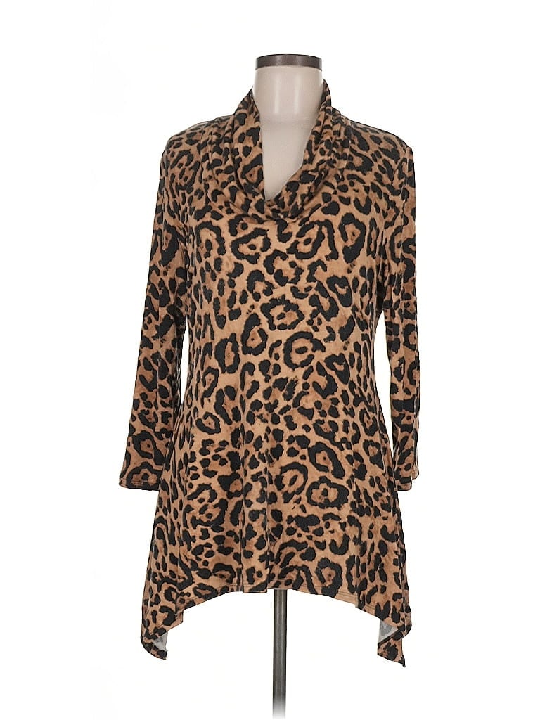 Pre-owned Boston Proper Long Sleeve Blouse In Brown