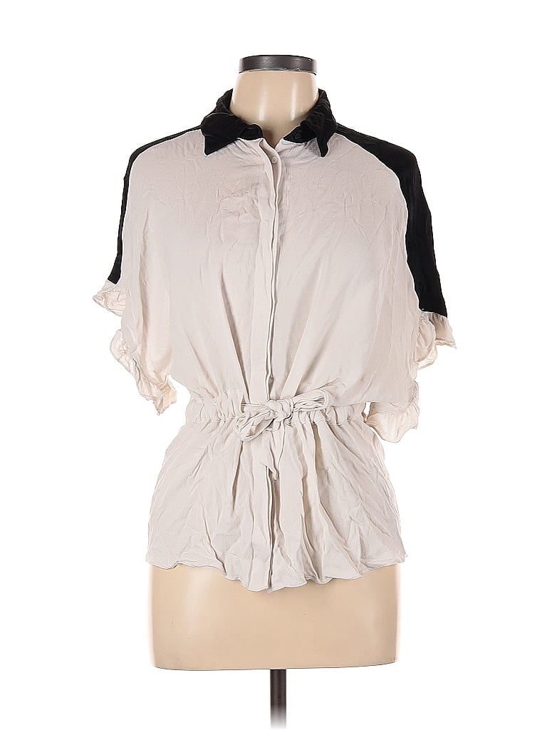 HIGHLINE COLLECTIVE Pre-owned Short Sleeve Blouse In White