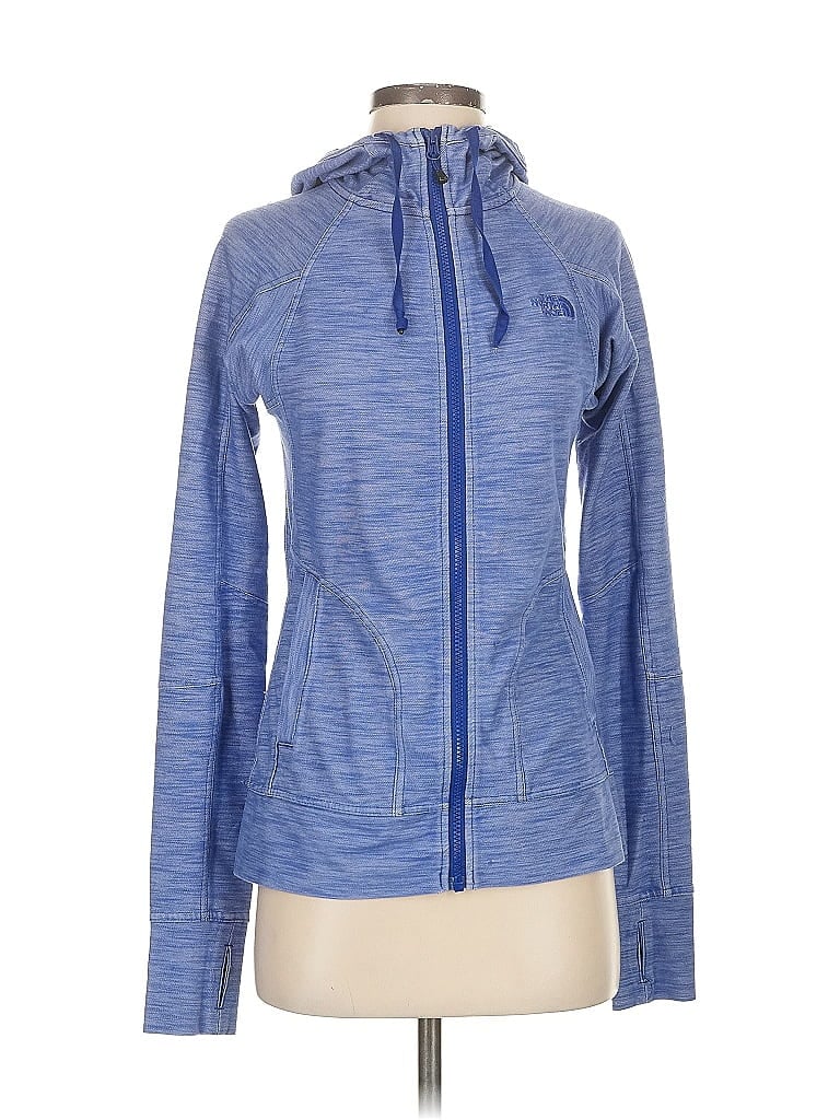 Pre-owned The North Face Zip Up Hoodie In Blue