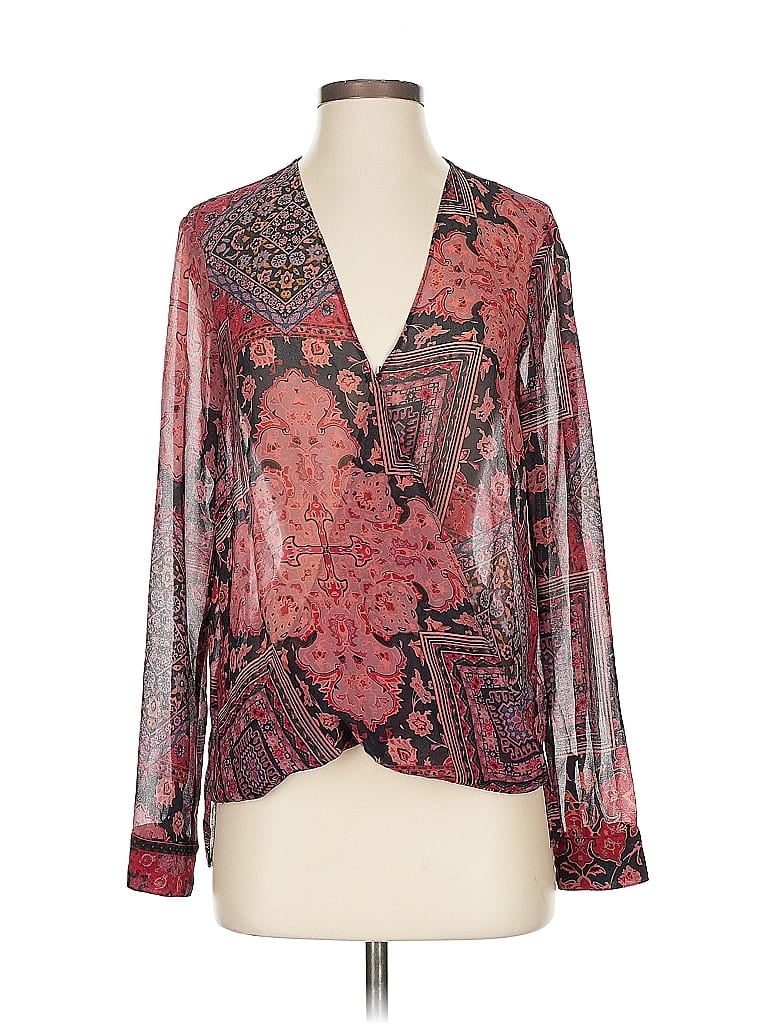 Pre-owned Bcbgeneration Long Sleeve Blouse In Red