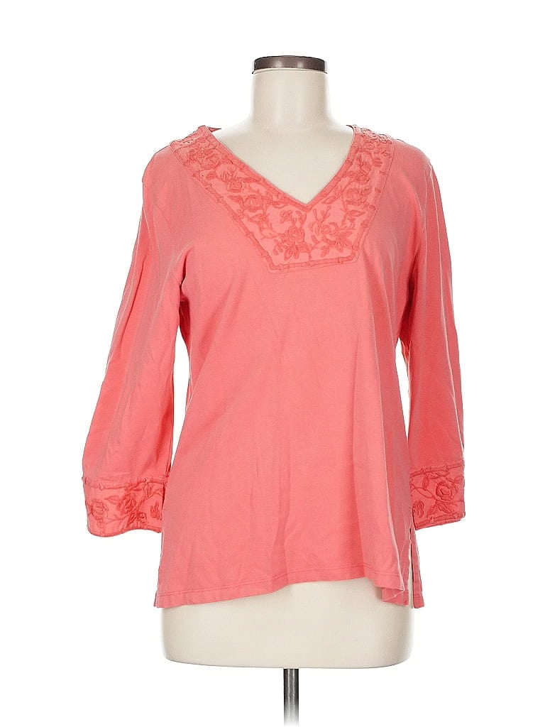Pre-owned Coldwater Creek 3/4 Sleeve Blouse In Orange