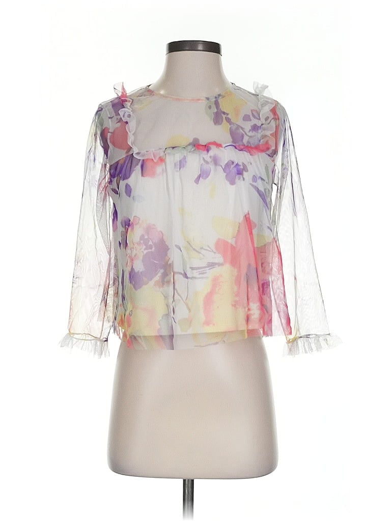 Pre-owned Assorted Brands 3/4 Sleeve Blouse In White