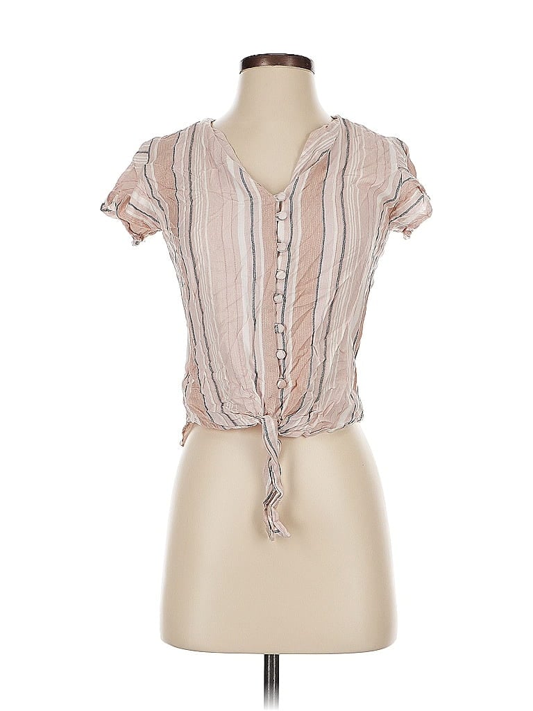 SIM & SAM Pre-owned Short Sleeve Blouse In Brown