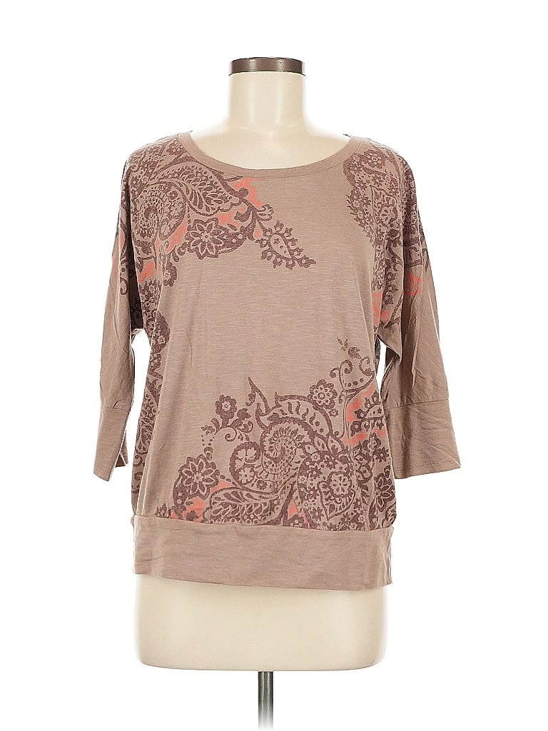 Pre-owned Sonoma Life + Style 3/4 Sleeve T-shirt In Brown
