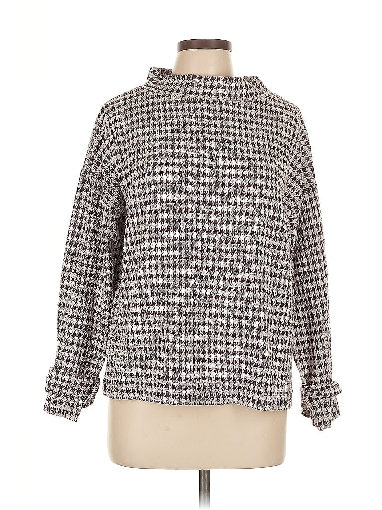 ANN TAYLOR Pre-owned Long Sleeve Blouse In Gray