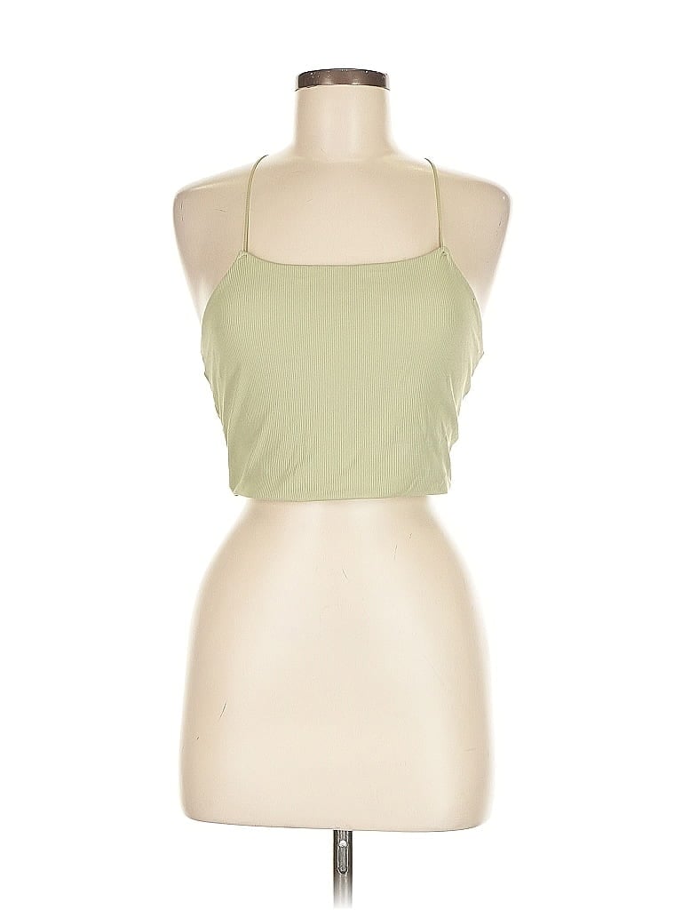 Pre-owned Nike Tank Top Green Halter Neckline Tops