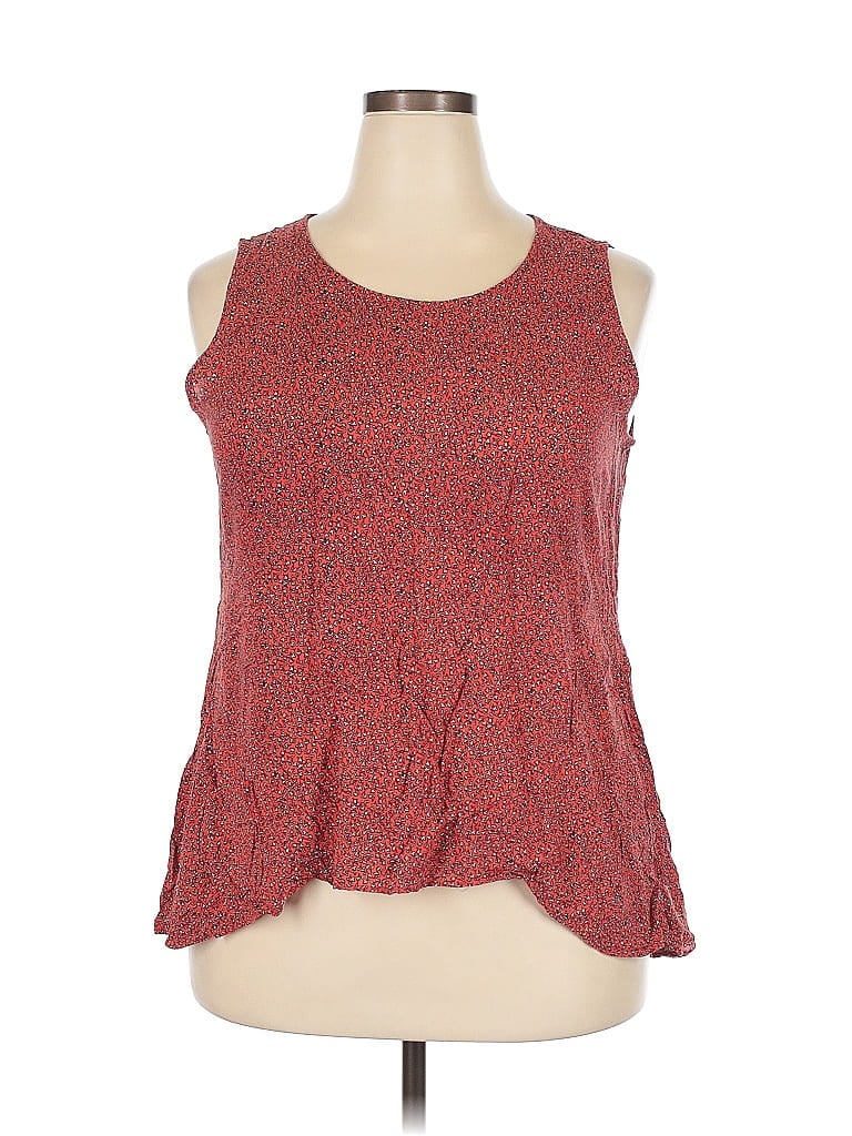Pre-owned A.n.a. A New Approach Sleeveless Top Red Scoop Neck Tops