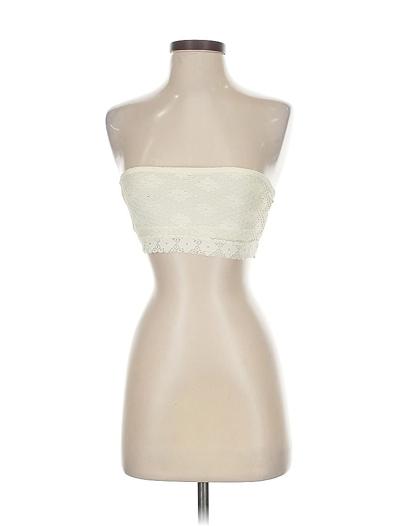Pre-owned Aerie Sleeveless Top Ivory Strapless Neckline Tops In White