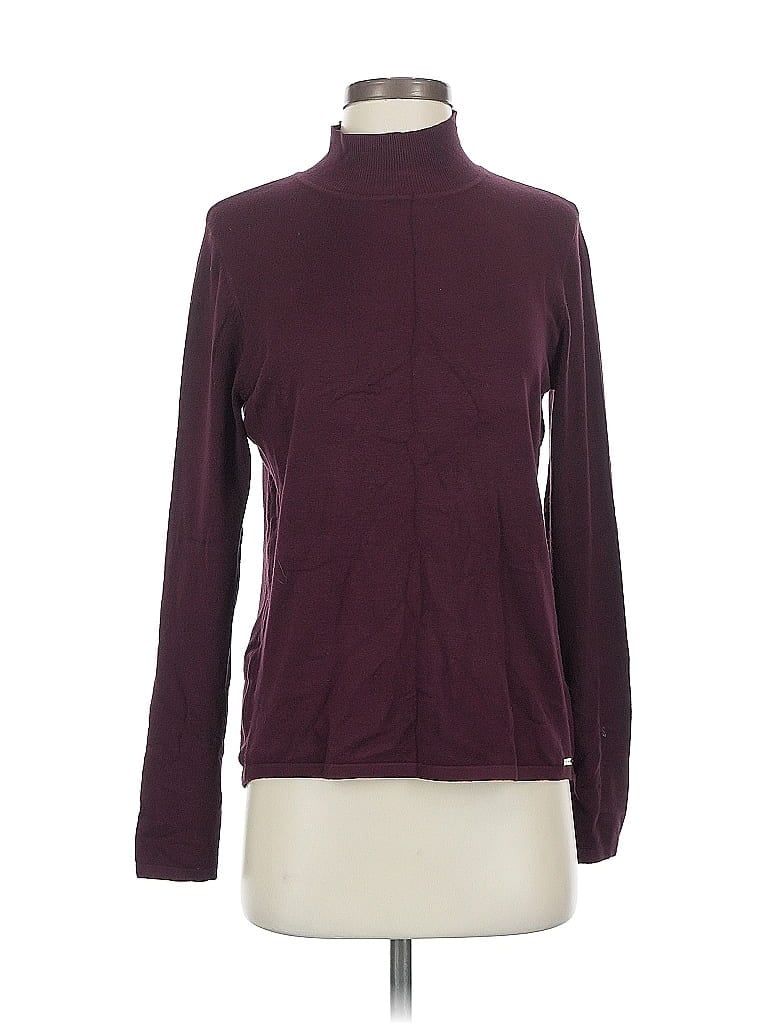T TAHARI Pre-owned Turtleneck Sweater In Burgundy