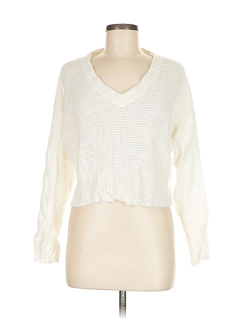 Pre-owned Unbranded Pullover Sweater In White