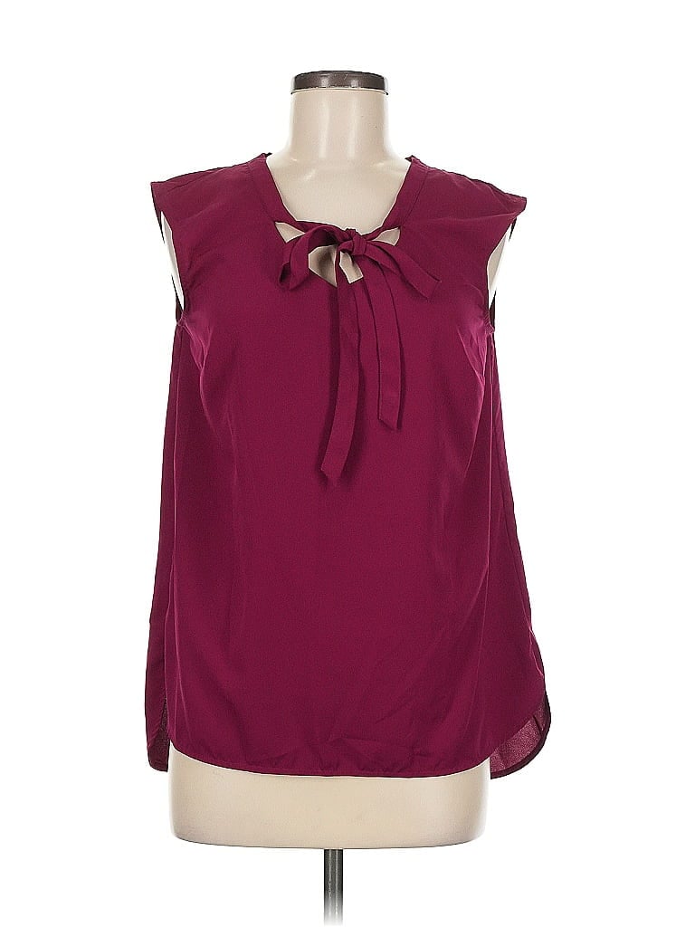 Pre-owned Merona Sleeveless Blouse In Burgundy